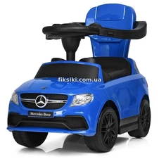 Детская каталка-толокар Z 3288-12, Mercedes, родительская ручка , синяя фото 11