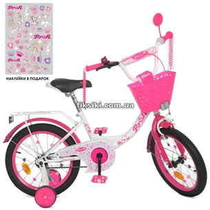 Велосипед детский PROF1 14д. Y1414-1K Princess, с корзинкой