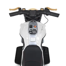 Детский мотоцикл M 5048EL-1, кожаное сиденье , белый фото 16