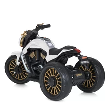 Детский мотоцикл M 5048EL-1, кожаное сиденье , белый фото 77