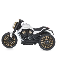 Детский мотоцикл M 5048EL-1, кожаное сиденье , белый фото 88