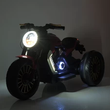 Детский мотоцикл M 5048EL-1, кожаное сиденье , белый фото 99