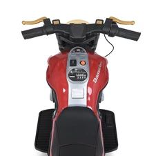 Детский мотоцикл M 5048EL-3, кожаное сиденье , красный фото 13