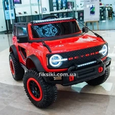 Детский электромобиль M 5029 EBLR-3, Ford Bronco, кожаное сиденье , красный фото 11
