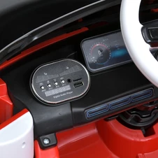 Детский электромобиль Мерседес M 5107 EBLR-3, кожаное сиденье , красный фото 16
