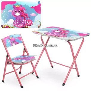 Купить Детский столик M 19-new UNI единорог, со стульчиком