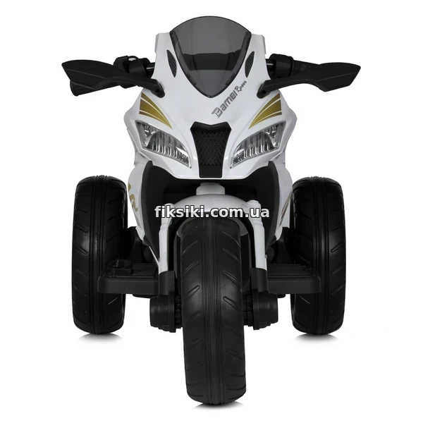 Детский мотоцикл Kawasaki M 5806 EL-1, кожаное сиденье , белый