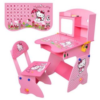 Детская парта M 0324 Hello Kitty растишка с мольбертом