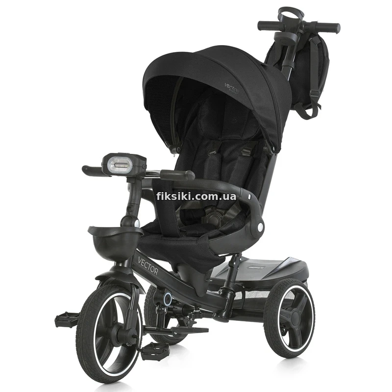 Триколісний велосипед з ручкою ME 1162-1 Vector Black El Camino