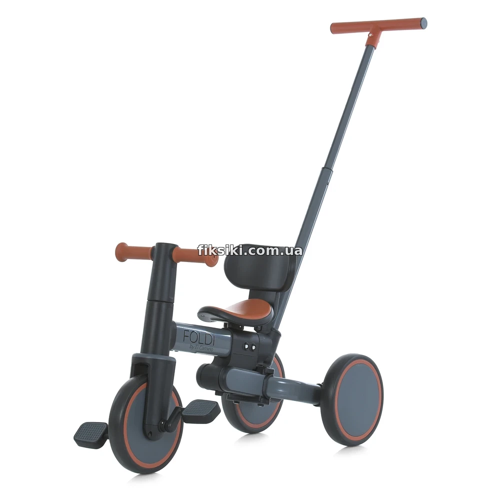 Триколісний велосипед - біговел ME 1202 Foldi Graphite з ручкою