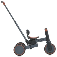 Трехколесный велосипед - беговел ME 1202 Foldi Graphite с ручкой, графитовый фото 11