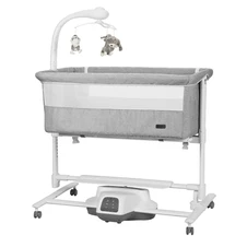 Детская приставная кроватка - качалка Carrello Bloom CRL-10304 Anchor Grey, серая