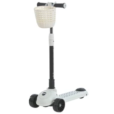 Детский самокат Prof1 Kids JR 3-141-W с корзинкой, белый