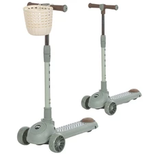 Детский самокат с корзинкой JR 3-141-GR Prof1 Kids, зеленый