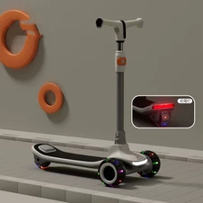 Детский самокат JR 3-143-G Prof1 Kids серый, подсветка колес купить