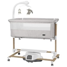 Детская кроватка - качалка Carrello Bloom CRL-10304 Silk Beige приставная, бежевая