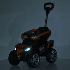 Детская каталка - электромобиль M 6126 EBLR-6 желтая, с ручкой фото 44