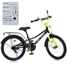 Детский велосипед Prof1 20 д. MB 20015-1 Prime, черно-салатовый