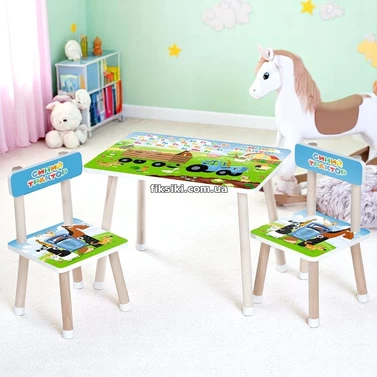 Детский столик M 501-22 трактор, с двумя стульчиками, зеленый