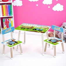 Детский столик M 501-22 трактор, с двумя стульчиками, зеленый купить