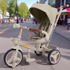 Велосипед трехколесный Tilly Flash T-3812 Light Beige светло-бежевый