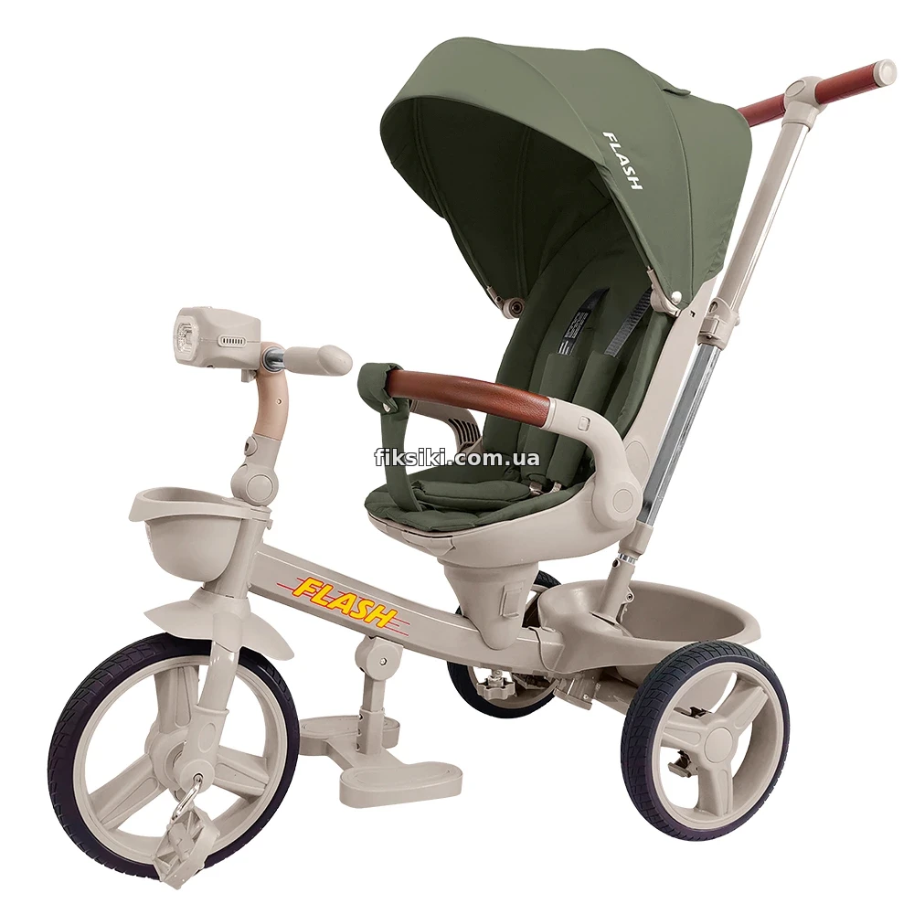 Детский трехколесный велосипед Tilly Flash T-3812 Green зеленый