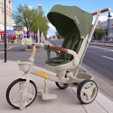 Детский трехколесный велосипед Tilly Flash T-3812 Green зеленый