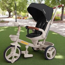 Детский трехколесный велосипед Tilly Flash T-3812 Dark Grey темно-серый фото 11