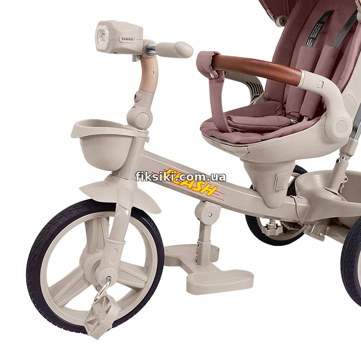 Трехколесный велосипед с ручкой Tilly Flash T-3812 Pink розовый