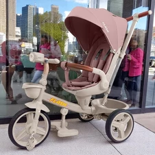 Трехколесный велосипед с ручкой Tilly Flash T-3812 Pink розовый