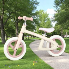 Детский беговел 12 дюймов MBB 1043-3 Prof1 Kids бело-розовый, нейлоновая рама фото 11