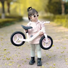 Детский беговел 10 д. MBB 1047-3 Prof1 Kids, полиуретановые колеса, бело-розовый фото 11