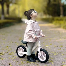 Детский беговел 10 д. MBB 1047-3 Prof1 Kids, полиуретановые колеса, бело-розовый фото 55