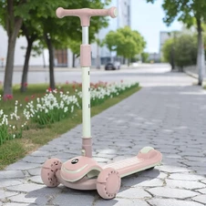 Детский самокат Prof1 Kids JR 3-128-P розовый, Mini, складной руль