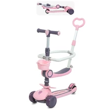 Детский самокат Prof1 Kids JR 3-133-P розовый, 5 в 1
