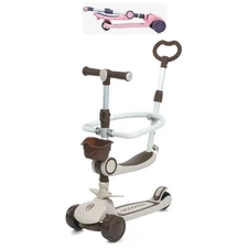 Детский самокат Prof1 Kids JR 3-133-BRN коричневый, 5 в 1