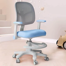 Детское кресло Bambi M 6174-4 синее с подлокотниками и подножкой купить