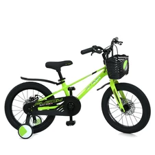 Детский велосипед 16 д. Prof1 MB 1683 Neon Green Flash с корзинкой, зеленый