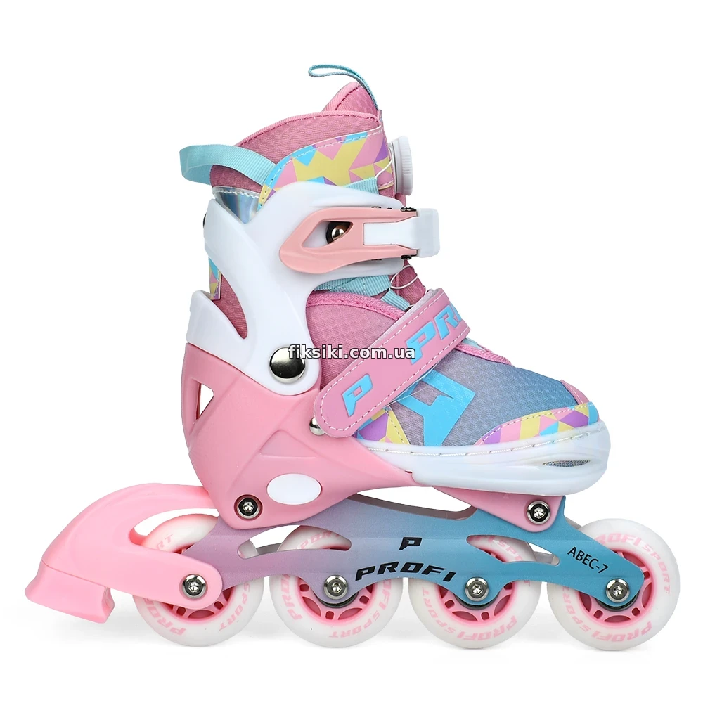 ナタリーレテ　MULTI PINK-BLUE SS ４枚 Детские ролики A 4156-S-P раздвижные, размер 31-34, розовые