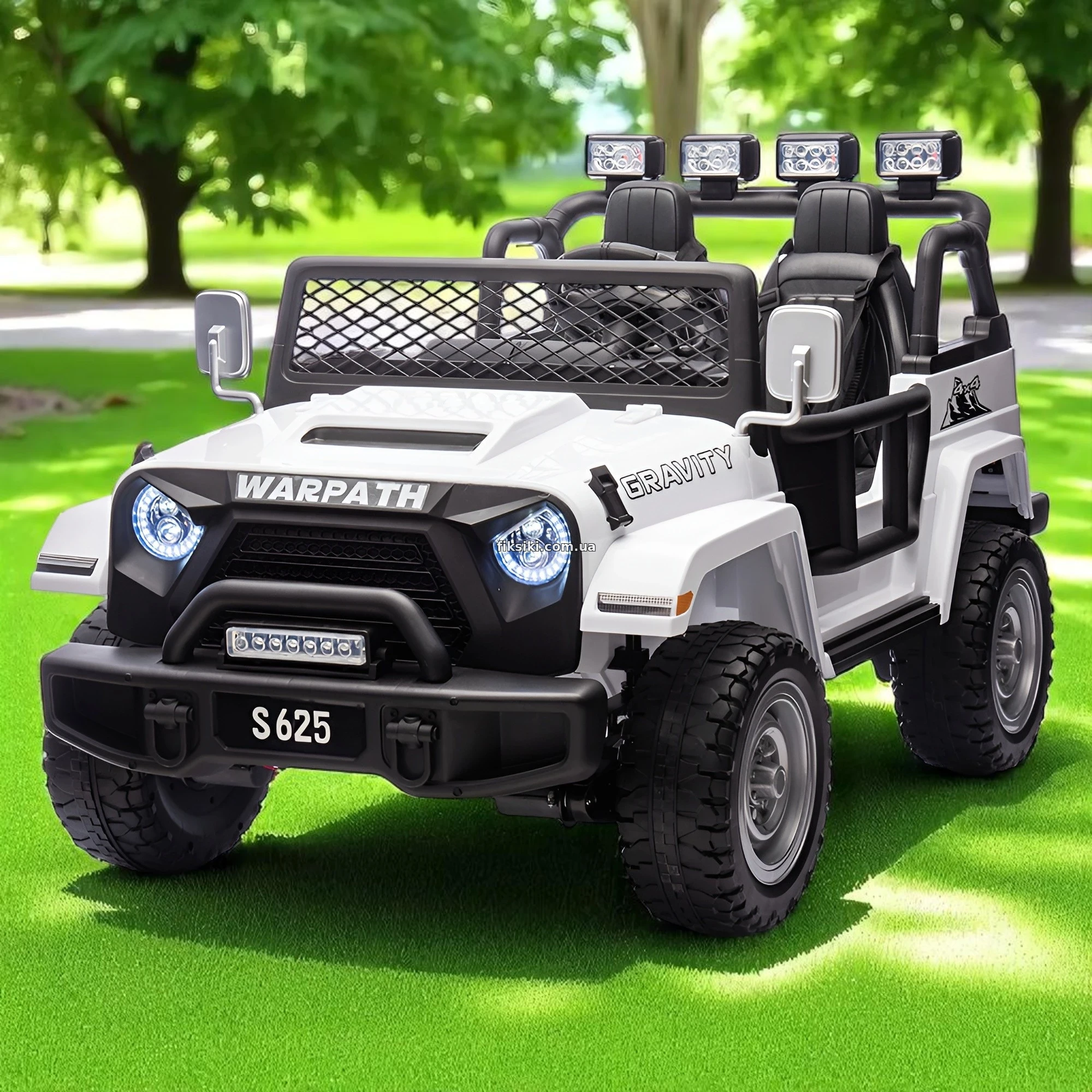 Детский электромобиль джип M 6108 EBLR-1 (24V) белый, двухместный