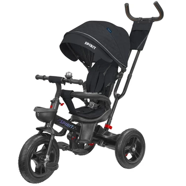 Трехколесный велосипед с ручкой Tilly Spirit T-3811 Black черный