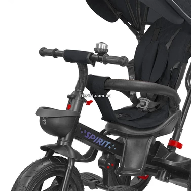 Триколісний велосипед з ручкою Tilly Spirit T-3811 Black чорний