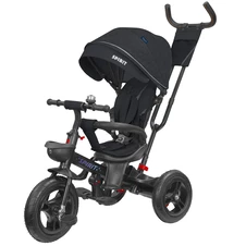 Трехколесный велосипед с ручкой Tilly Spirit T-3811 Black черный