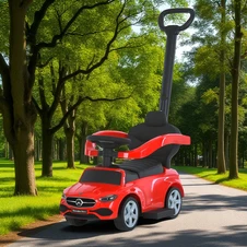 Детская каталка - толокар 668 L-3 с ручкой красная, Mercedes