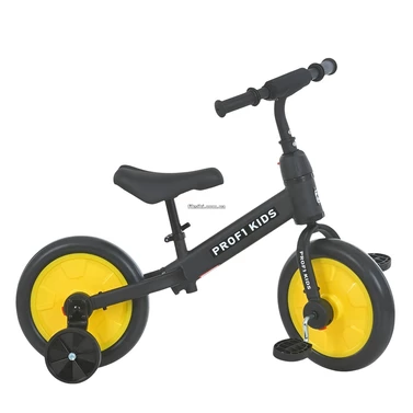 Велосипед - беговел Profi Kids 12 д. MBB 1012-4 черно-желтый, 2 в 1