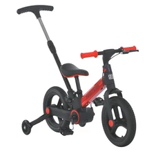 Велосипед - беговел Profi Kids 12 д. MB 1021-5 трансформер, черно-красный