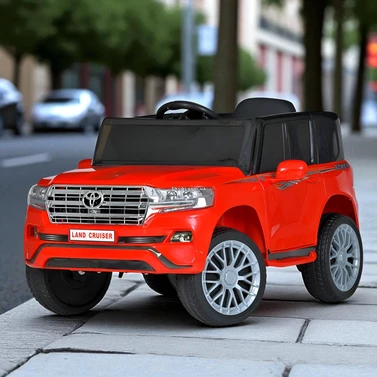 Лицензионный детский джип M 6130 EBLR-3 Toyota, кожаное сиденье, красный