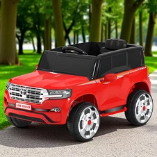Лицензионный детский джип M 6130 EBLR-3 Toyota, кожаное сиденье, красный фото 11