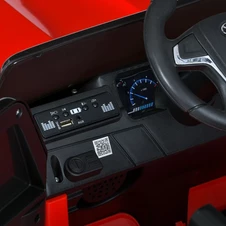 Лицензионный детский джип M 6130 EBLR-3 Toyota, кожаное сиденье, красный фото 13