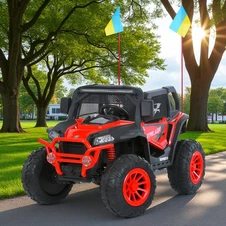 Детский багги M 6131 EBLR-3 (24V) электромобиль, кожаное сиденье, красный фото 33